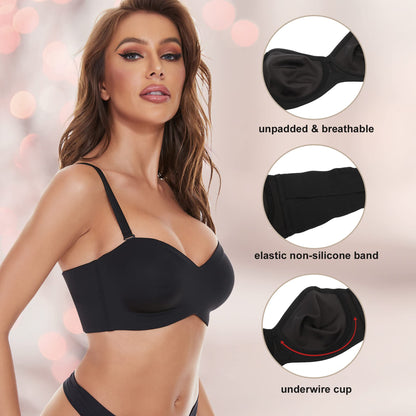 PLUS SIZE Promosyon - Çıkarılabilir Askılı Bandeau Sütyen